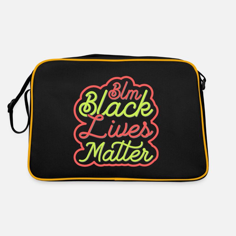 Black lives matter - Retro Tasche - Schwarz/Gold