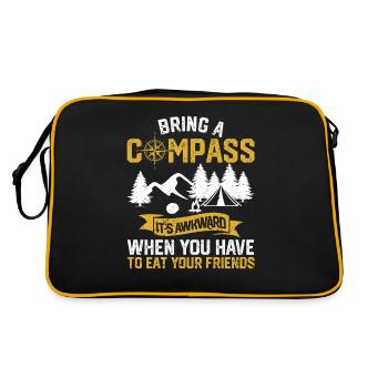 Bring a compass It's embarrassing - Retro Bag - black/gold - Back