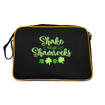 Lustige Irische Saint Patricks Day Shake Your - Retro Tasche - Schwarz/Gold - Hinten
