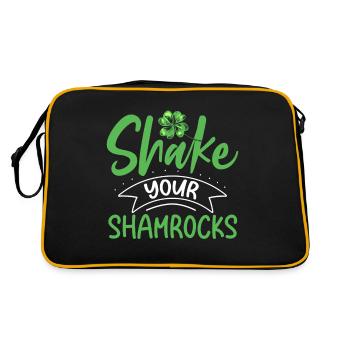 Lustige Irische Saint Patricks Day Shake Your - Retro Tasche - Schwarz/Gold - Hinten