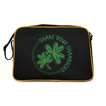 Lustige Irische Saint Patricks Day Shake Your - Retro Tasche - Schwarz/Gold - Hinten