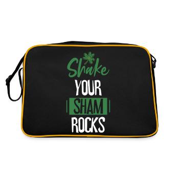 Lustige Irische Saint Patricks Day Shake Your - Retro Tasche - Schwarz/Gold - Hinten