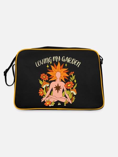 Love Garden Gardener Allotment Garden Hobby Flower - Retro Bag - black/gold - Back
