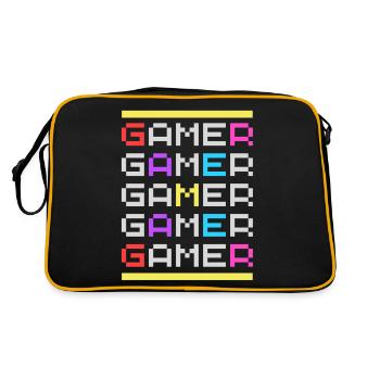 Gamer times Five with 80's vibe - Retro Bag - black/gold - Back