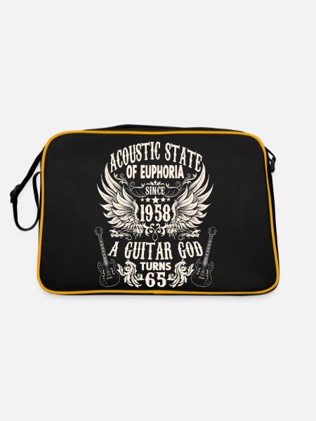 Guitarists Rocker Birthday Band Year 195 - Retro Bag - black/gold - Back