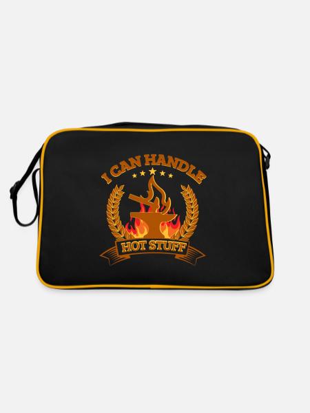 Blacksmithing I Can Handle Hot Stuff Gift Idea - Retro Tasche - Schwarz/Gold - Hinten