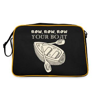 Aviron, bateau, bateau à rames drôle en disant comptine - Sac Retro - noir/or - Dos