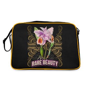 Vintage orchid botanical illustration saying - Retro Bag - black/gold - Back
