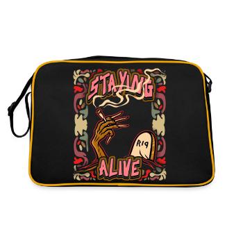 Zombie Joint, Tombstone, Drôle de Cannabis Dicton - Sac Retro - noir/or - Dos