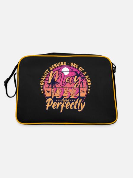 May 1952 anniversary 1952 Retro 1952 May - Retro Bag - black/gold - Back