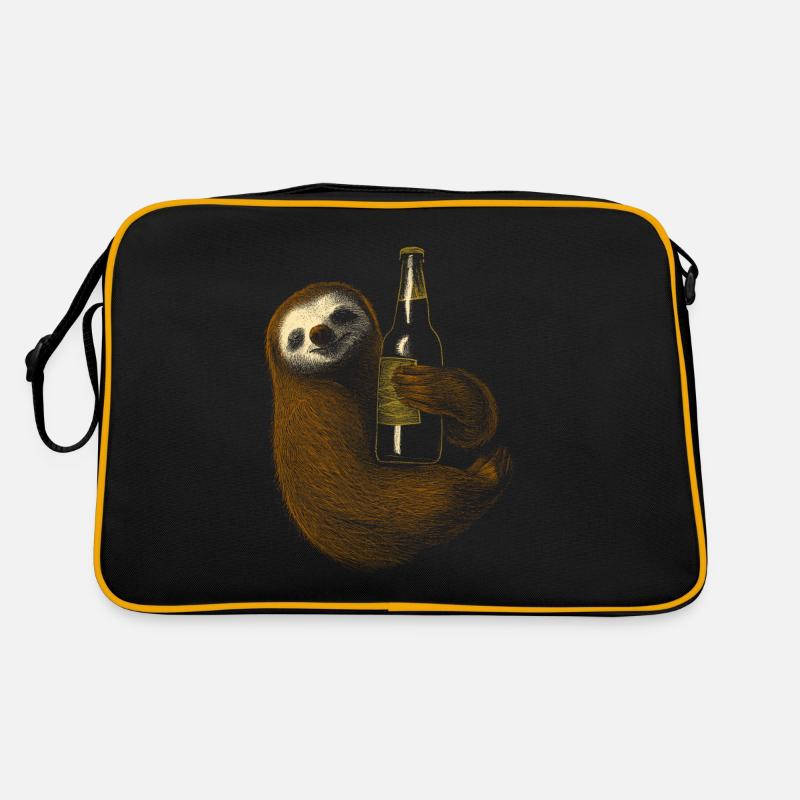 lazy hugging a beer Retro Bag