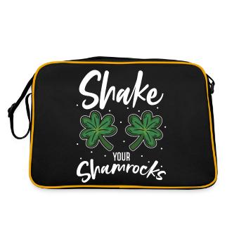 Lustige Irische Saint Patricks Day Shake Your - Retro Tasche - Schwarz/Gold - Hinten