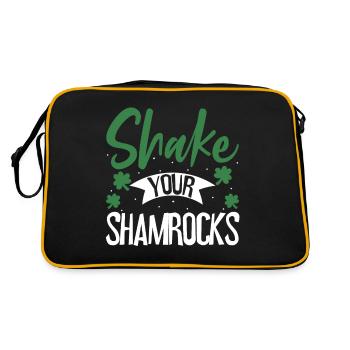 Lustige Irische Saint Patricks Day Shake Your - Retro Tasche - Schwarz/Gold - Hinten