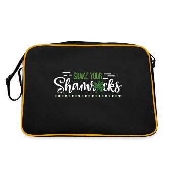 Lustige Irische Saint Patricks Day Shake Your - Retro Tasche - Schwarz/Gold - Hinten