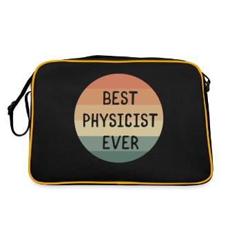 Beste Physikerin aller Zeiten - Retro Tasche - Schwarz/Gold - Hinten