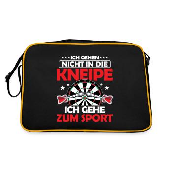 Ich gehen nicht in die Kneipe Ich gehe zum Sport D - Retro Tasche - Schwarz/Gold - Hinten