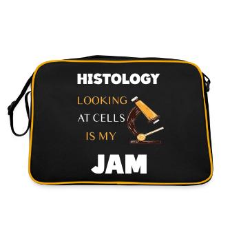 L’HISTOLOGIE QUI REGARDE LES CELLULES EST MA CONFITURE - Sac Retro - noir/or - Dos