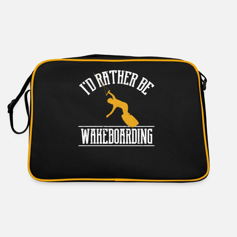 I'd Rather Be Wakeboarding Funny Wakeboarder Retro Bag
