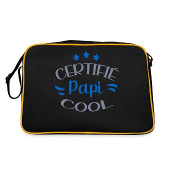 Certifié Papi Cool Cadeau Fête Des Grands-Pères - Sac Retro - noir/or - Dos
