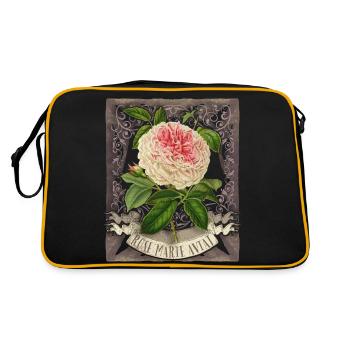Motif Rose Vintage, Fleur Rose Marie Avitat - Sac Retro - noir/or - Dos