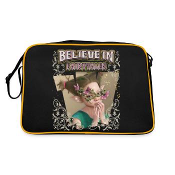 Forest Fairy, Woodnymph, Fairycore, Elf Saying - Retro Bag - black/gold - Back