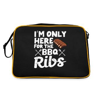 Je suis juste drôle ici à cause des côtes levées du barbecue - Sac Retro - noir/or - Dos