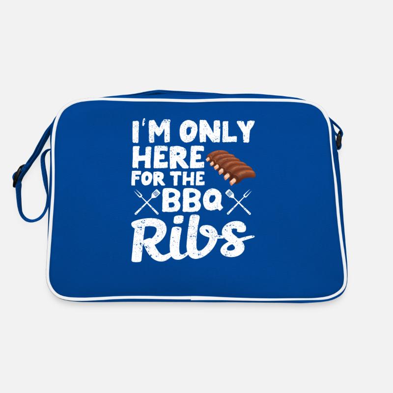 Ich bin nur wegen der BBQ-Rippchen hier Lustiger Retro Tasche