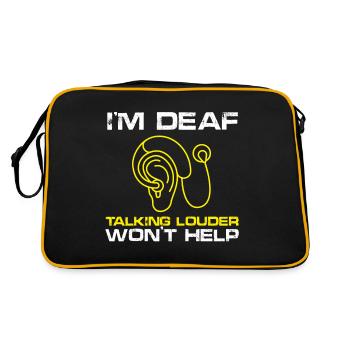 talking louder wont help Design for a deaf patient - Retro Bag - black/gold - Back