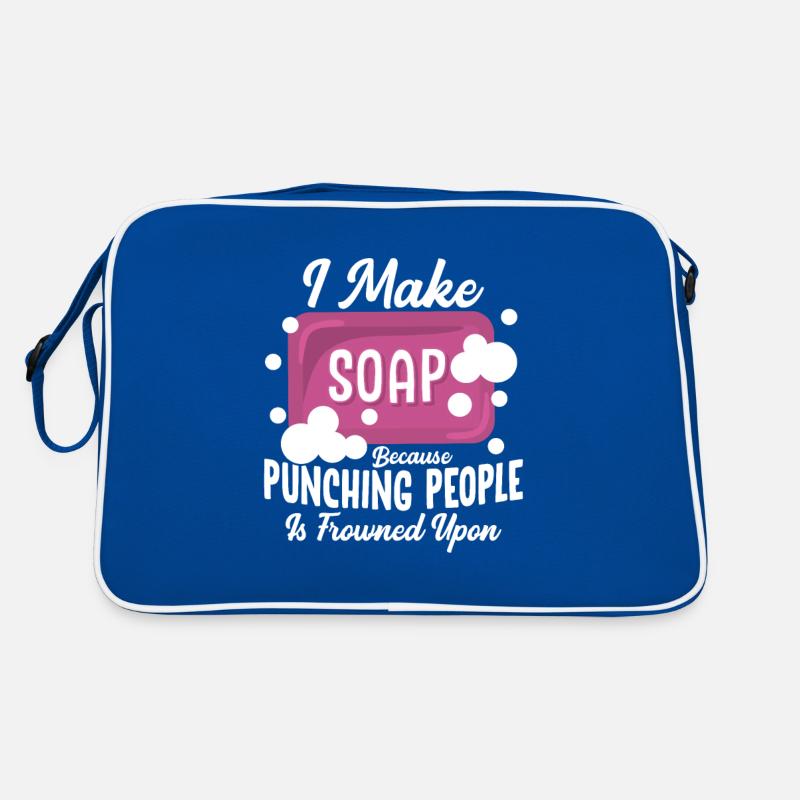 I Make Soap Because Punching People Soapmaker Soap Retro Tasche