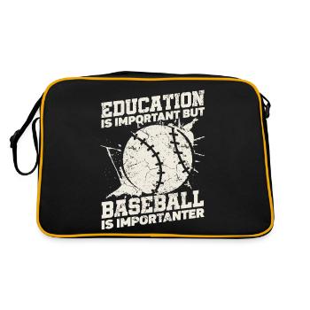 Education is important, but sports baseball players - Retro Bag - black/gold - Back