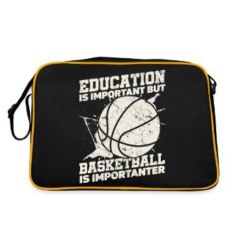 Education is important, but sports ball basketball - Retro Bag - black/gold - Back