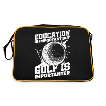 Education is important, but ball and club sport golf - Retro Bag - black/gold - Back