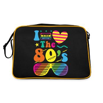 80s retro vintage costume year 80 love - Retro Bag - black/gold - Back