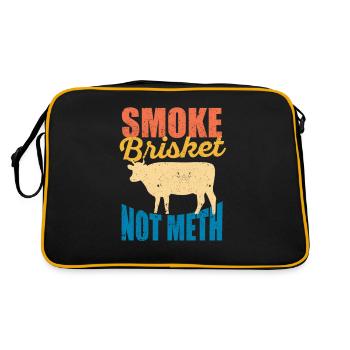 Smoke Brisket Not Meth Drôle BBQ Lover Smoker - Sac Retro - noir/or - Dos