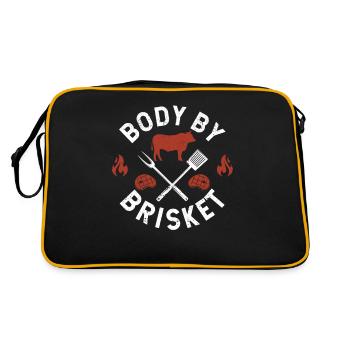 Body By Brisket Drôle BBQ Lover Smoker Grilling - Sac Retro - noir/or - Dos