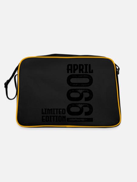 Cadeau Avril 1990. Anniversaire avril 1990. April. - Sac Retro - noir/or - Dos