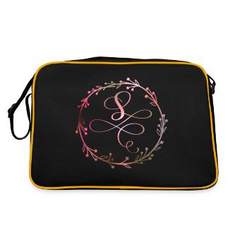 Monogram, letter S, calligraphy ornament - Retro Bag - black/gold - Back
