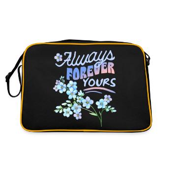 Forget-my-not, forget-me-not, Valentine's Day - Retro Bag - black/gold - Back
