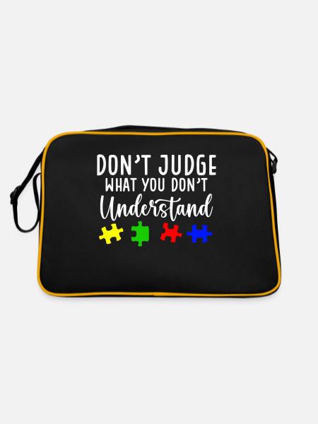 Autism Awareness – Don't Judge What - Retro Bag - black/gold - Back