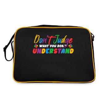 Sensibilisation à l’autisme – Ne jugez pas ce que - Sac Retro - noir/or - Dos