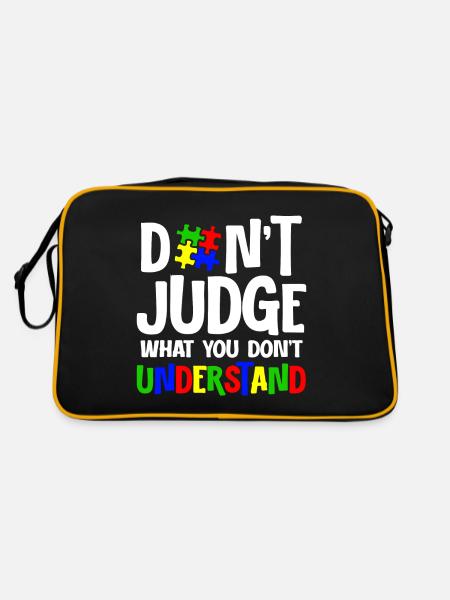 Autism Awareness – Don't Condemn What - Retro Bag - black/gold - Back