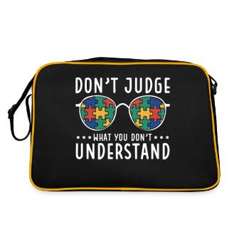 Sensibilisation à l’autisme – Ne jugez pas ce que - Sac Retro - noir/or - Dos
