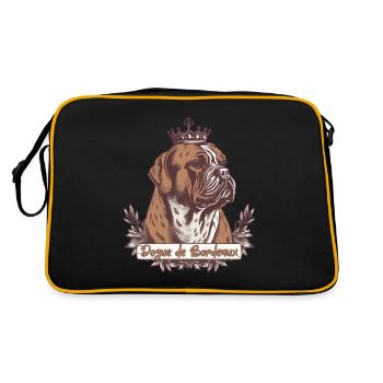 Vintage Regal Dog de Bordeaux with Crown - Retro Bag - black/gold - Back