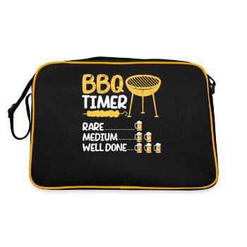 BBQ Timer Rare Medium Well Barbecue Funny Grill - Retro Bag - black/gold - Back