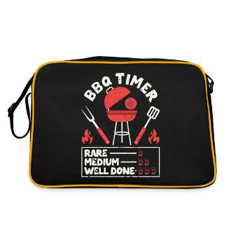 BBQ Timer Rare Medium Well Barbecue Funny Grill - Retro Bag - black/gold - Back