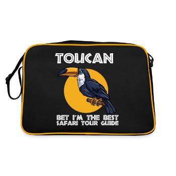 Toucan bet Im the best safari tour guide Design - Retro Tasche - Schwarz/Gold - Hinten