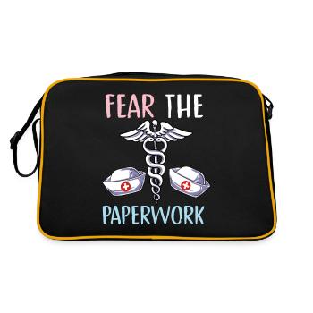 craignez la paperasse Conception pour un hôpital - Sac Retro - noir/or - Dos