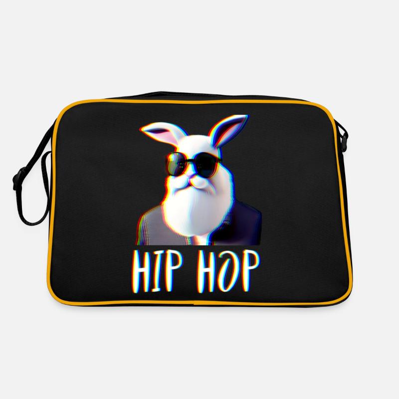 Hip Hop Hipster Hase Kaninchen mit Bart Retro Tasche