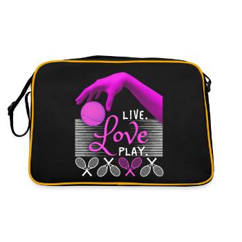 Tennis funny saying live love play - Retro Bag - black/gold - Back