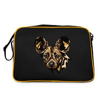 Portrait de chien sauvage africain Lycaon Pictus - Sac Retro - noir/or - Dos